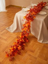 Thanksgiving Decorations - Fall Decor - Fall Garland - 9FT Autumn Maples Leaf...