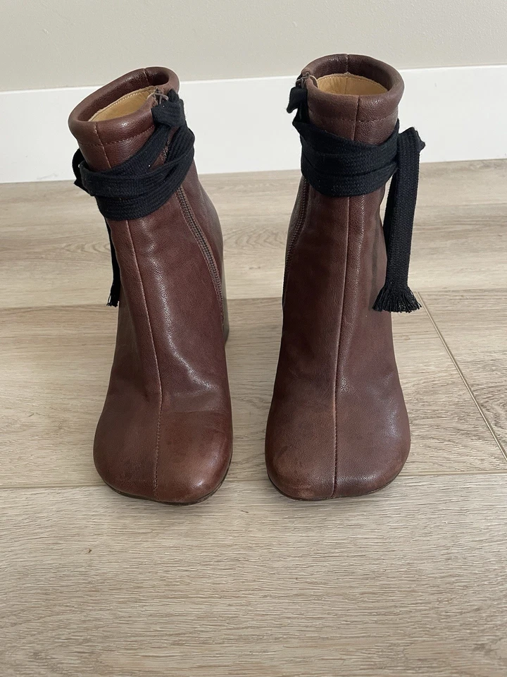 MM6 Madison Margiela Anatomic Boots with Rare Ankle Ties 38 Tabi - Image 4 of 4