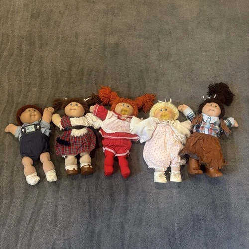 Vintage Cabbage Patch Kids Dolls Lot Of 5 With Clothes As Is