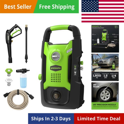 #ad Compact Electric Pressure Washer 1.2 GPM Certified Lightweight 20 FT Tang... $153.44