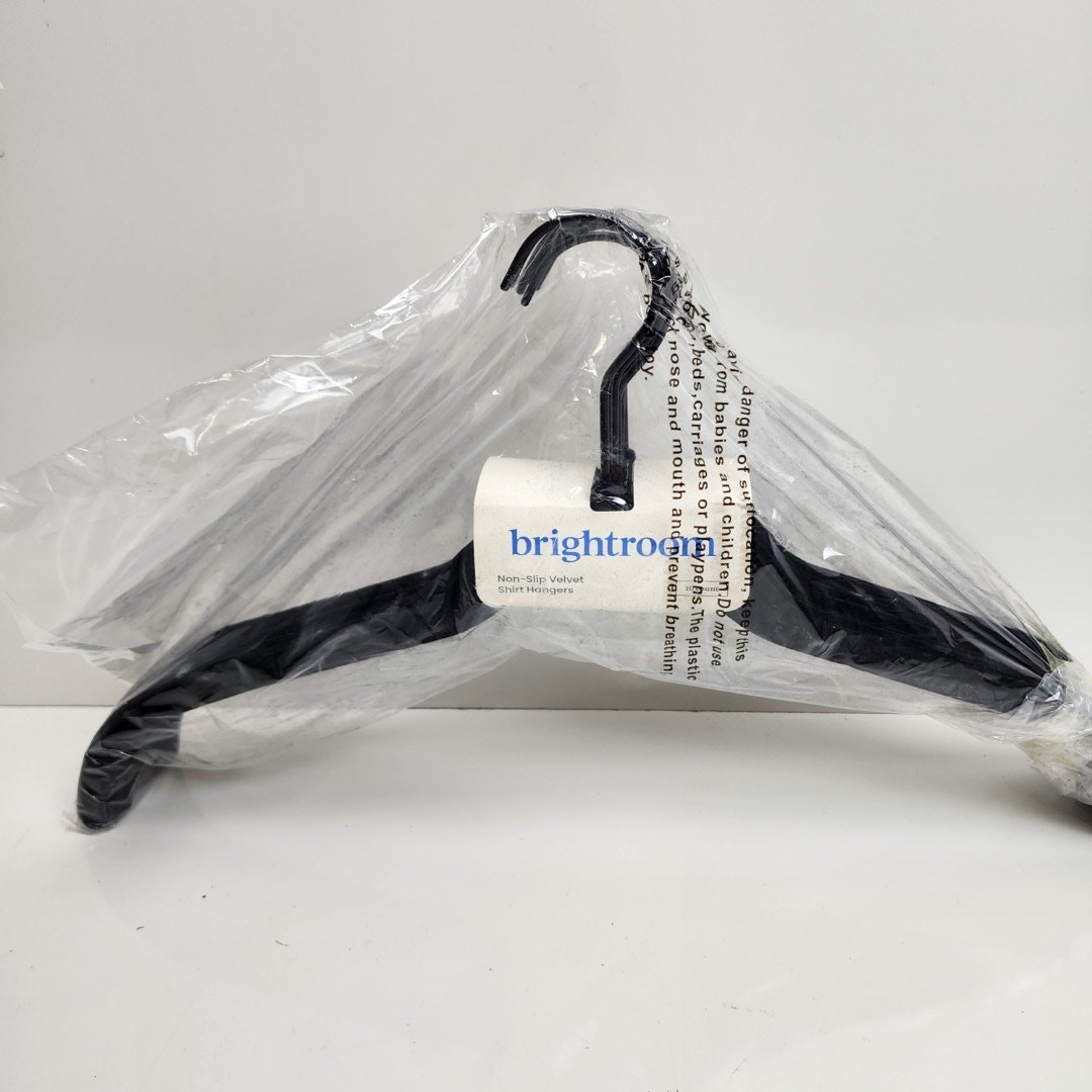 Target Bright Room Non-Slip Black Velvet Shirt Hangers Set of 10 Brand NEW