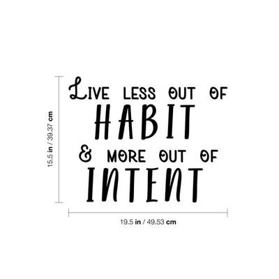 #ad #ad Live Less Out of Habit amp; More Out of Intent Black 15.5quot; x 19.5quot; Wall Decal Vi $12.99