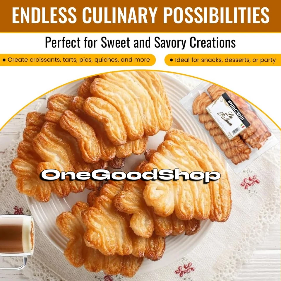 Pasteles inflados Piacelli Palmine - - 225 g/8 oz - Paquete de 3 Foto 3 de 4