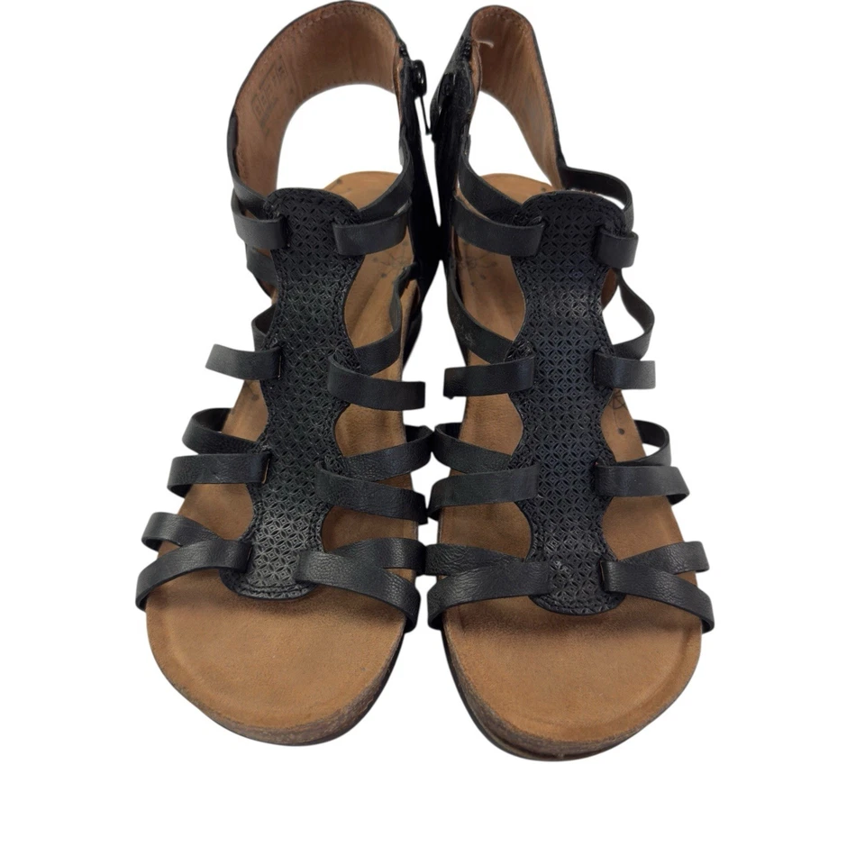 Tacones de cuña Cobb Hill negros con tiras de gladiador Rockport Foto 2 de 4