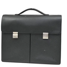 LOUIS VUITTON Serviette Kazan Brifecase Taiga Leather Black Franc M30802 04DA251