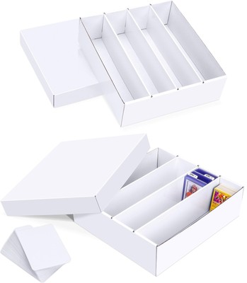 Trading Card Storage Box, 3200 Count Cardboard Storage Box with Divider for S...