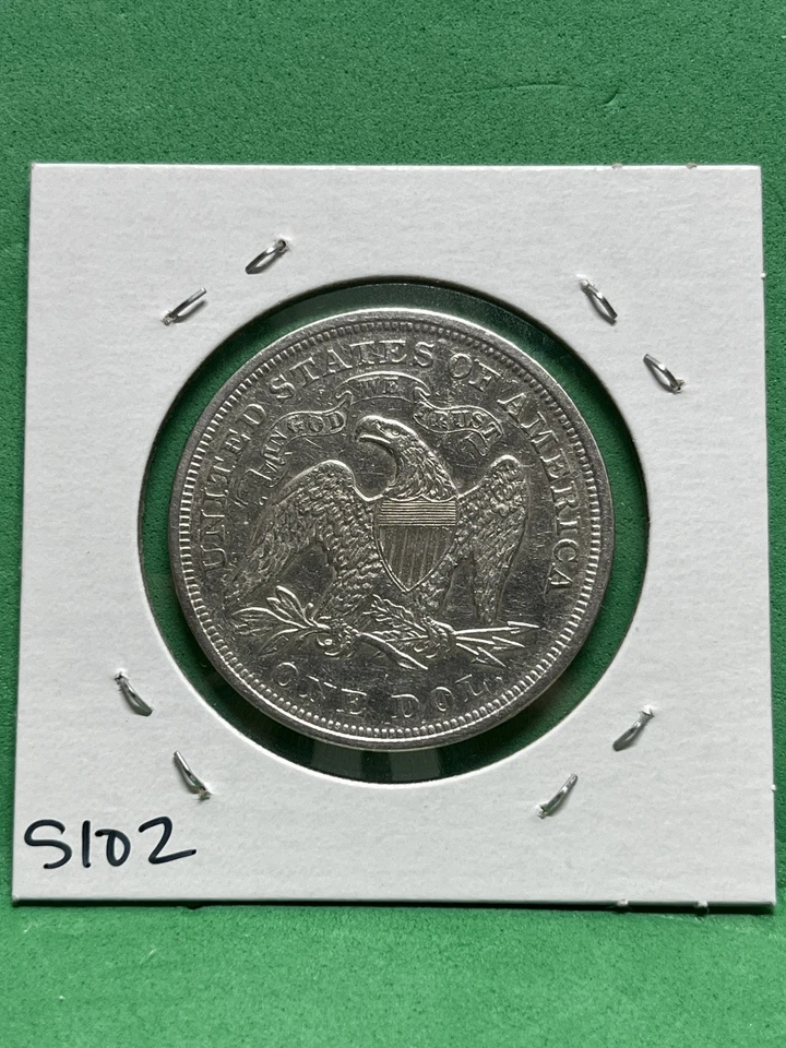 1872 Liberty Seated Dollar 1$ Raw XF/AU Coin - Image 2 of 2
