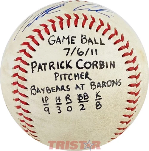 PATRICK CORBIN SIGNED SL BASEBALL PSA - GAME BALL WITH STATS - AZ DIAMONDBACKS - Image 2 of 3