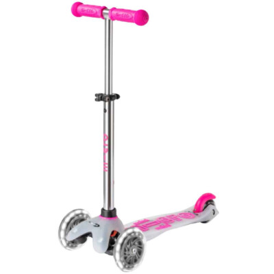 Micro Mini Deluxe Flux LED Scooter Kinder Roller Cityroller Neon Pink Junior NEU