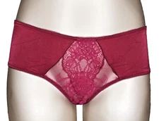 Victoria's Secret Very Sexy NWT Large Crotchles Cheeky Panty Campari Red Lace