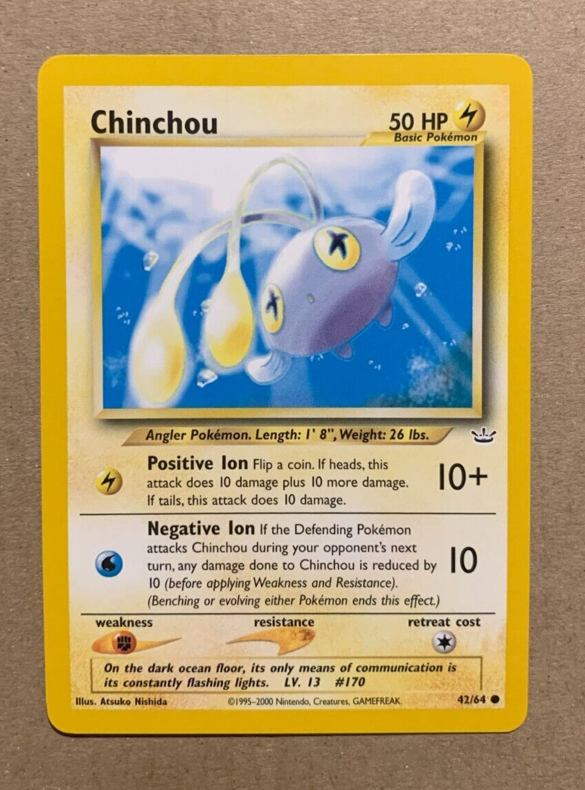 Chinchou 42/64 Neo Revelation - Common Pokemon Card - NM/Mint