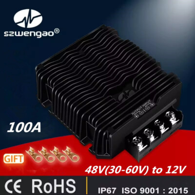 48V To 12V 100A 1200W DC Converter High Power Buck Waterproof 36V/48V To 12V