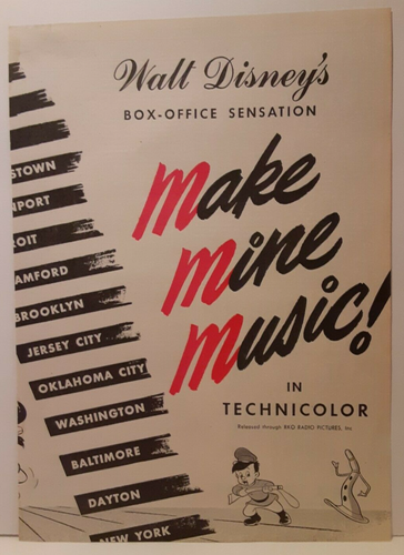 Walt Disney's Make Mine Music 1946 Original Vintage Movie Trade Print Ad (2) - Picture 3 of 3