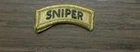 ARMY PATCH  UNOFFICIAL SNIPER TAB, OCP, SCORPION  With HOOK LOOP FASTENER