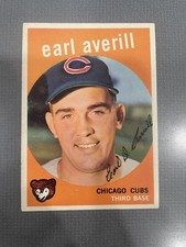 EARL AVERILL 1959 Topps Baseball Card Chicago Cubs #301 VG (Follow Us)