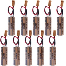 10X FDK FUJI CR8.LHC 17450 3V Battery Memory Backup Power Battery Brown plug