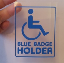 DISABLED BLUE BADGE HOLDER DECAL STICKER CAR VAN WINDOW REVERSE OR NORM x 2 MRD