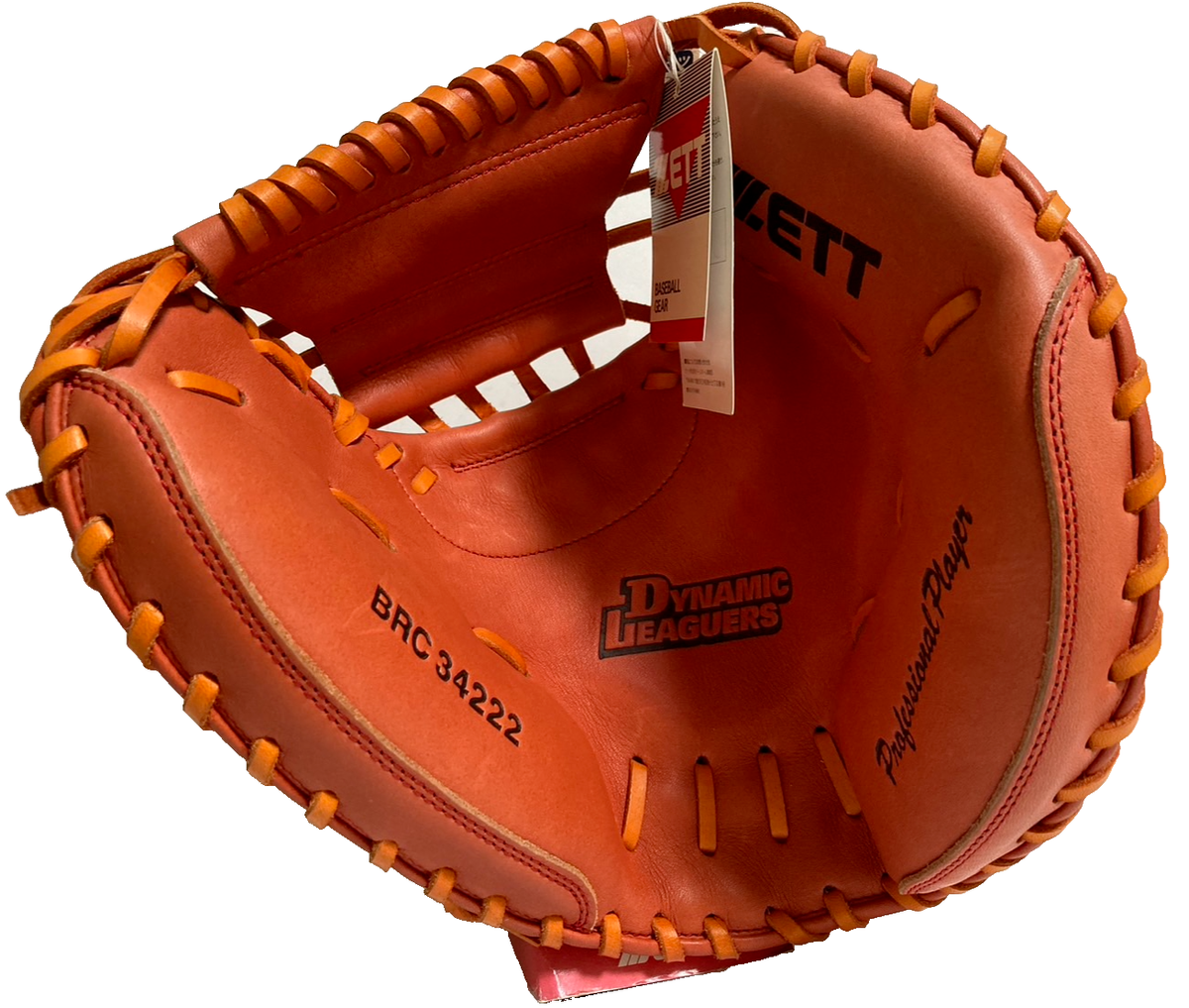 MIZUNO Baseball Glove Orange Natural Leather with Tags For Catcher