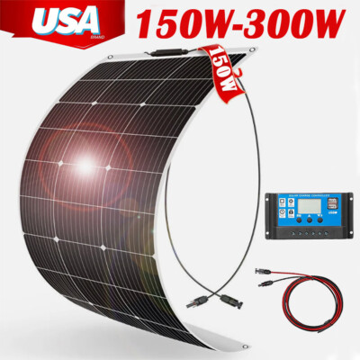300W High Conversion Rate Solar Panel 12V Charger for RV Camping Boat Off-Grid