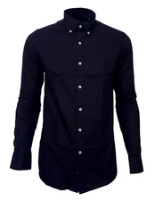 Hugo Boss Men Navy Cotton Casual Shirt Long Sleeve discreet logo on the front