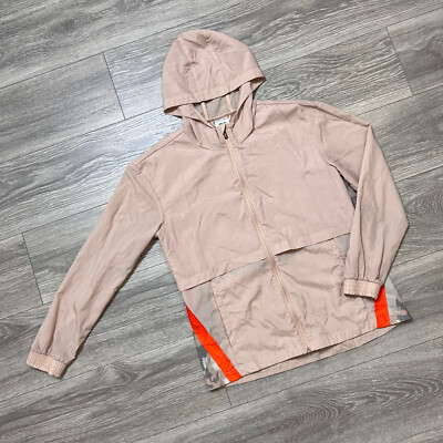 Adidas x Zoe Saldana U 4 U Hooded Zip Nylon Windbreaker Jacket Beige Womens S