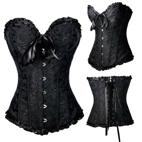 Corsets for Women Corset Top Bustier Overbust Lace Up Waist Trainer Shaper Plus - Picture 9 of 52