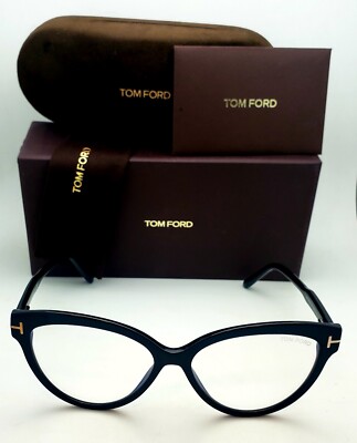 TOM FORD Eyeglasses TF 5763-B 001 56-15 Black Cat-Eye Frames  display picture 3