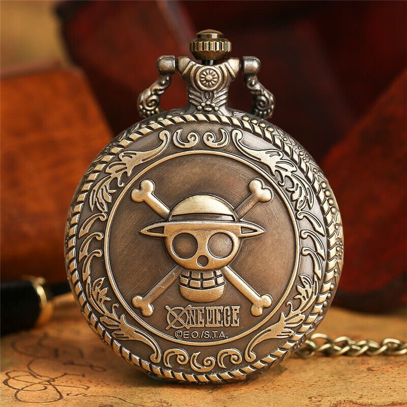 ONE PIECE Film GOLD Pocket Watch Straw Hat Crew with box New Unused