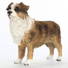 Australian Shepherd Figurine Hand Painted Collectible Statue Brown