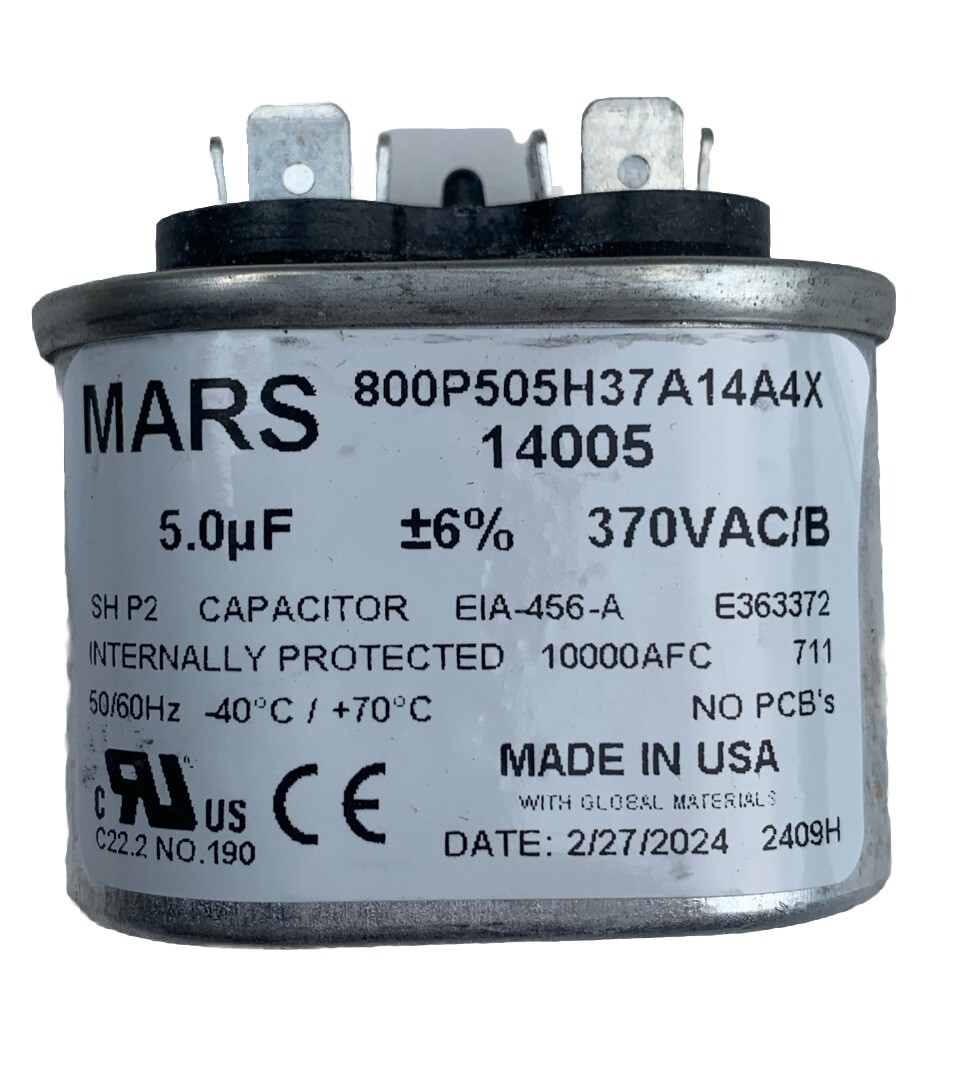 Mars 14005 Oval Motor Run Capacitor 5 Mfd Made in USA, NEW | eBay