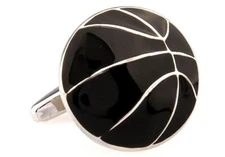 Basketball Pair Cufflinks in a Presentation Gift Box & Polishing Cloth