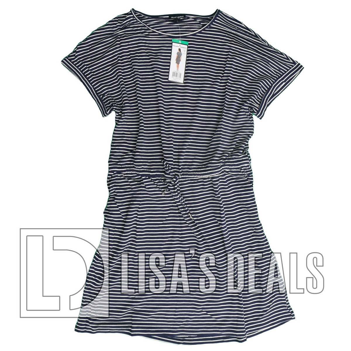 New Womens Hilary Radley Womens Short Sleeve Dress Grey Navy XL XXL