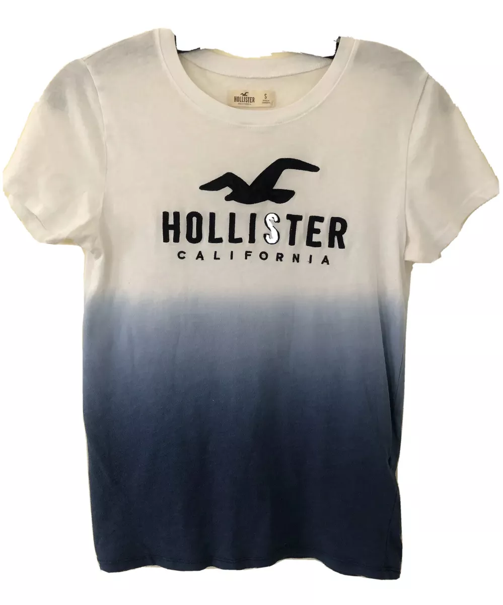 Hollister california t shirt white and blue size small