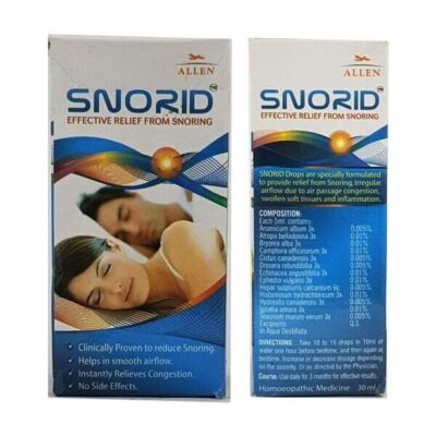 Allen Homeopathic Snorid Drops (30ml) , 100% Natural & Safe