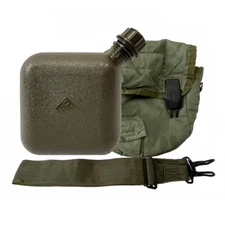 US Military 2 QT Collapsible Water Canteen with 2 Quart Pouch Cover & Sling EXC