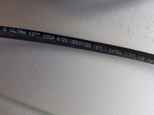 Commscope 10G4 Ultra 10 WebTrak Cat6A U/UTP Plenum Network FEP Cable Black/100ft - Picture 3 of 11