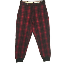 Woolrich Vintage Wool Pants Mens Red Buffalo Plaid Winter Hunting measure 30 30