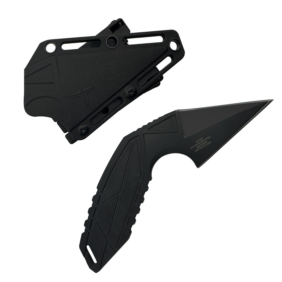 Taku  Takumitak Antidote 4.25in Black Oxide Cleaver Fixed Blade TKF308