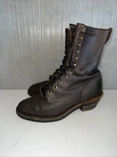 Vintage Men's Chippewa Leather Bison Stampede Boots 8.5 D Patina