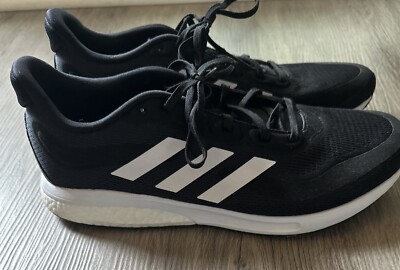 Adidas Supernova Mens US 12 Black White Boost Light Mesh Run Walk Comfort