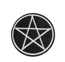 Punk Rock Black Pentagram Iron/Sew-on Patch for DIY Vest Jeans Clothing Metal
