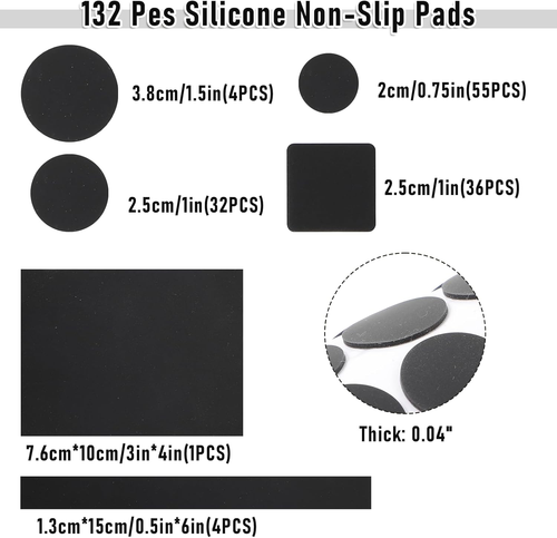 132 Stück Antirutsch Pads, Anti Rutsch Pad Selbstklebend Rutschhemmer Gummi Matt - Bild 2 von 7
