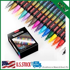 ZEYAR Acrylic Paint Pens, Water based Extra Fine Point, 32 vibrant colors, Opaqu