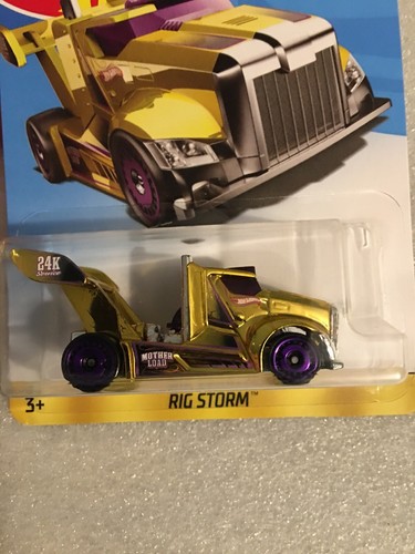 HOT WHEELS RIG STORM GOLD 24K NEW ON CARD Meijer’s Chase Car B21 - Picture 4 of 9