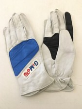 GIMOTO GUANTI MOTO IN PELLE ORIGINALI ANNI '70/'80 MADE IN ITALY - BIANCO/BLU - 
