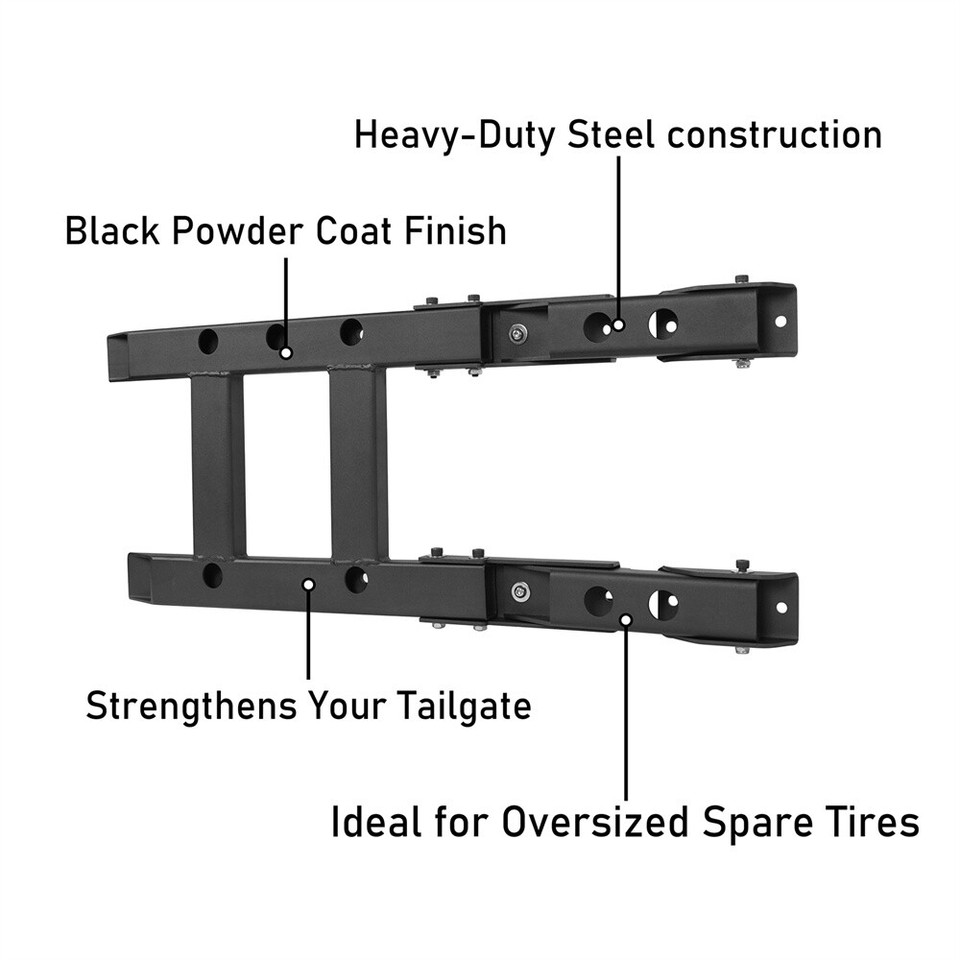 Hooke Road Tailgate Reinforcement Kit For 1997-2006 Jeep Wrangler TJ - Door Hinge, Black Steel 3 thumbnail image