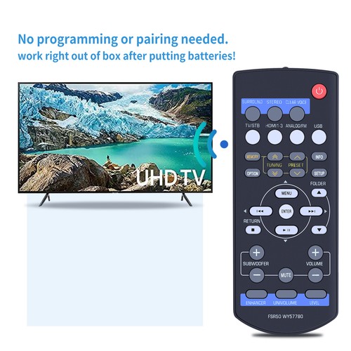 Mando a distancia de repuesto para cine en casa Yamaha YHT-S401 SR-301 FSR50 WY57780 - Imagen 6 de 7