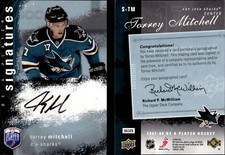 2007-08 Be A Player Signatures #STM Torrey Mitchell Auto - NM-MT