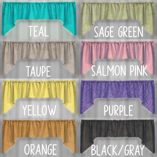 Faux Burlap Valances, Curtains or Swags (8 Colors Available) - Picture 12 of 18