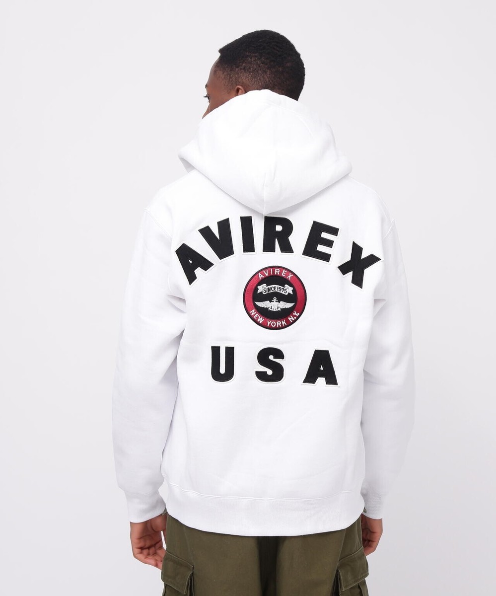 ◇AVIREX◇ Varsity Logo Sweat Parka Black s-l400.jpg